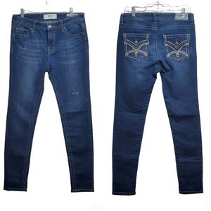 VGS Roll Up Skinny Distressed Mid Rise Jeans